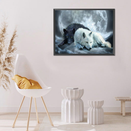 Wolf 40*30CM(Canvas) Full Round Drill Diamond Painting