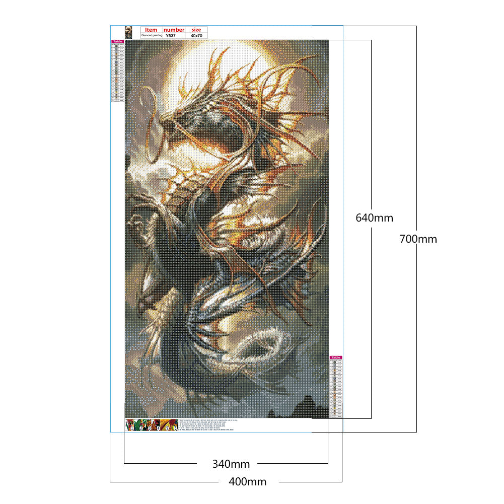 Dragon 40*70CM(Canvas) Full Round Drill Diamond Painting