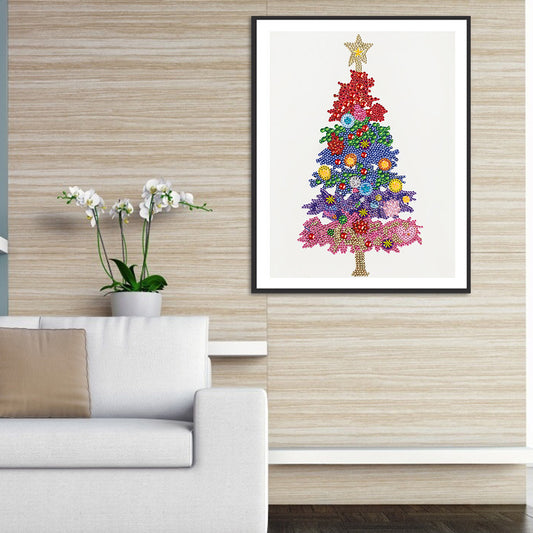 Christmas Tree 30*40CM(Canvas) Special Shaped Drill Diamond Paiting