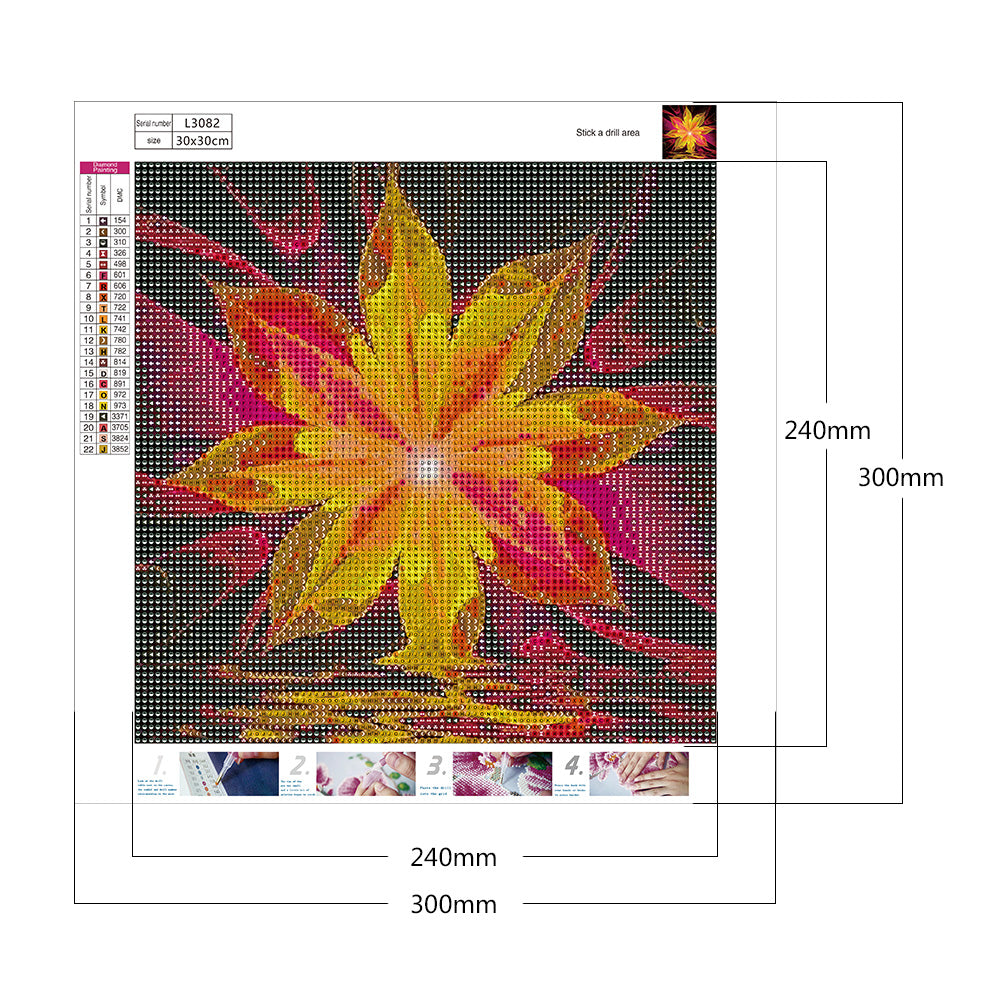 Flower 30*30CM(Canvas) Full Round Drill Diamond Painting