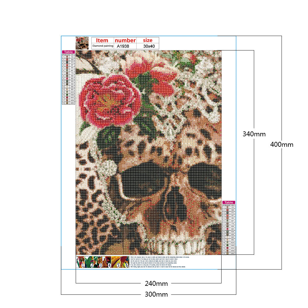 Skeleton 30*40CM(Canvas) Full Round Drill Diamond Painting