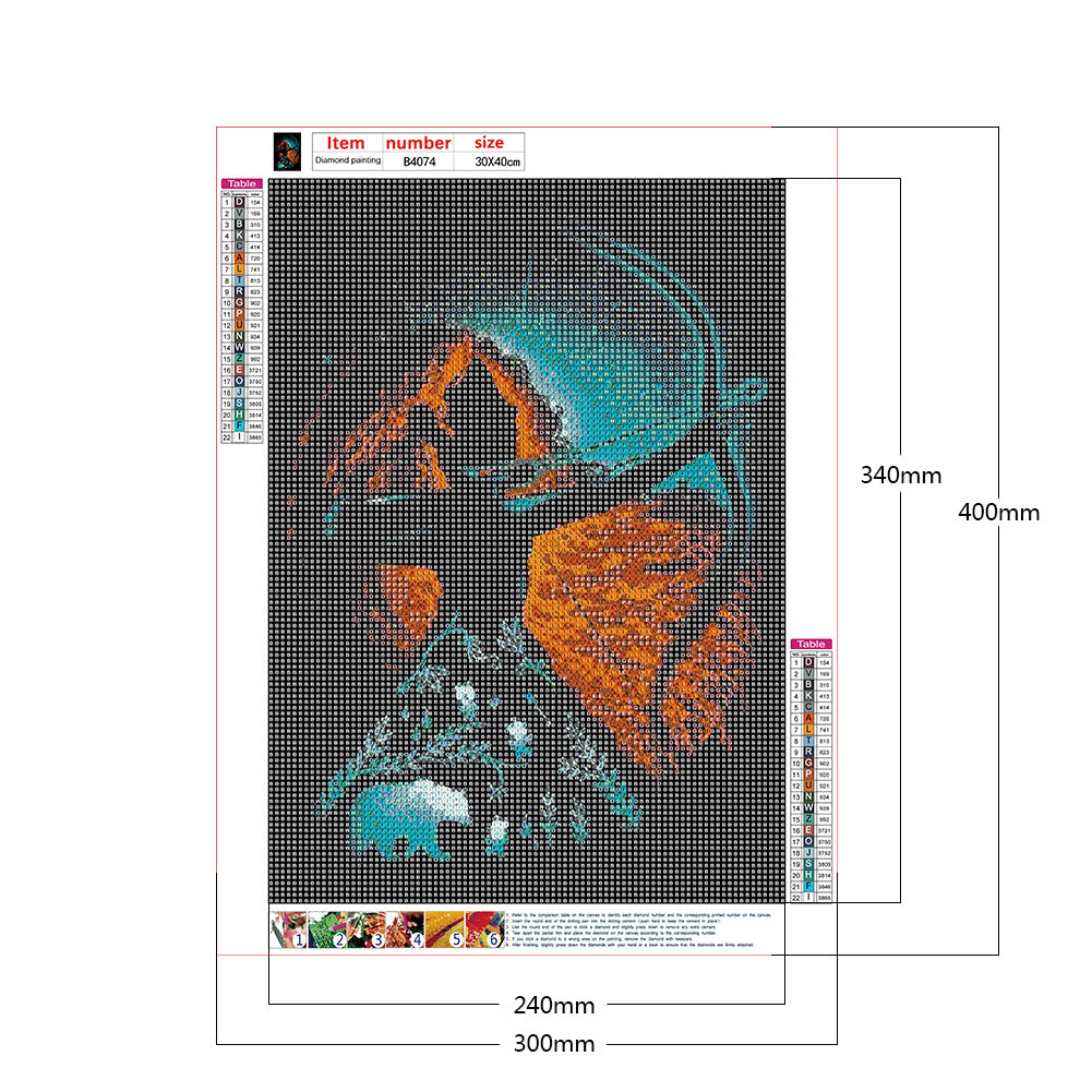 Princess Silhouette 30*40CM(Canvas) Full Round Drill Diamond Painting