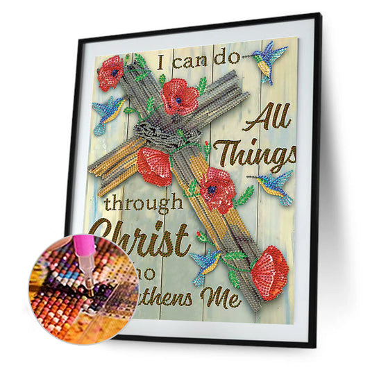 English 30*40CM(Canvas) Special Shaped Drill Diamond Paiting