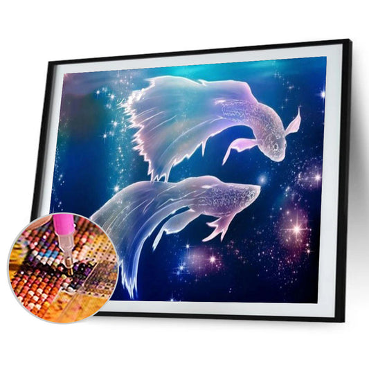Pisces 40*30CM(Canvas) Full Round Drill Diamond Painting