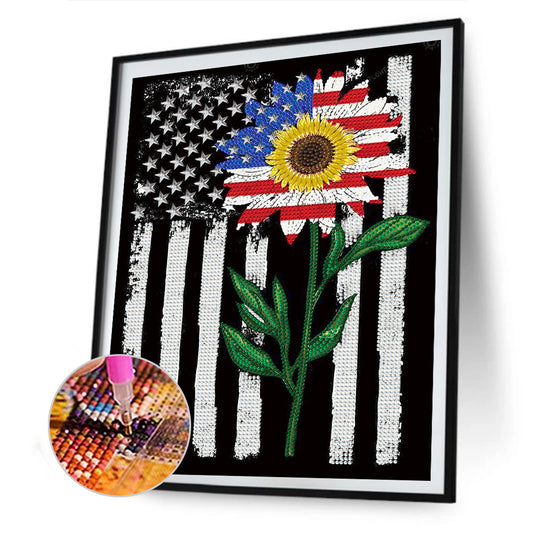 Sunflower 30*40CM(Canvas) Special Shaped Drill Diamond Paiting