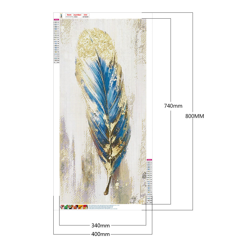 Feather 40*80CM(Canvas) Full Round Drill Diamond Painting