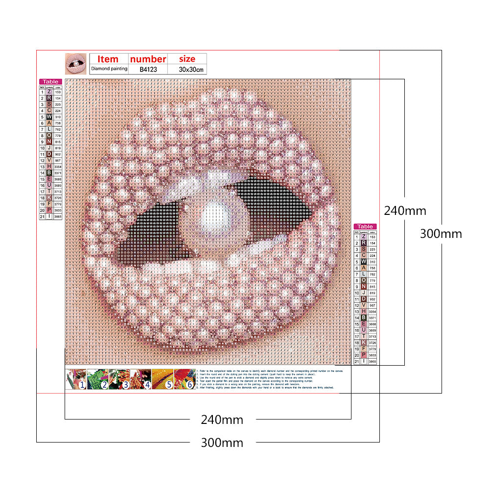 Pearl Lips 30*30CM(Canvas) Full Round Drill Diamond Painting