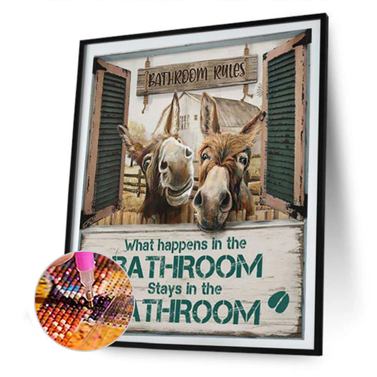 Donkey In Fence - Full Round Drill Diamond Painting 40*50CM