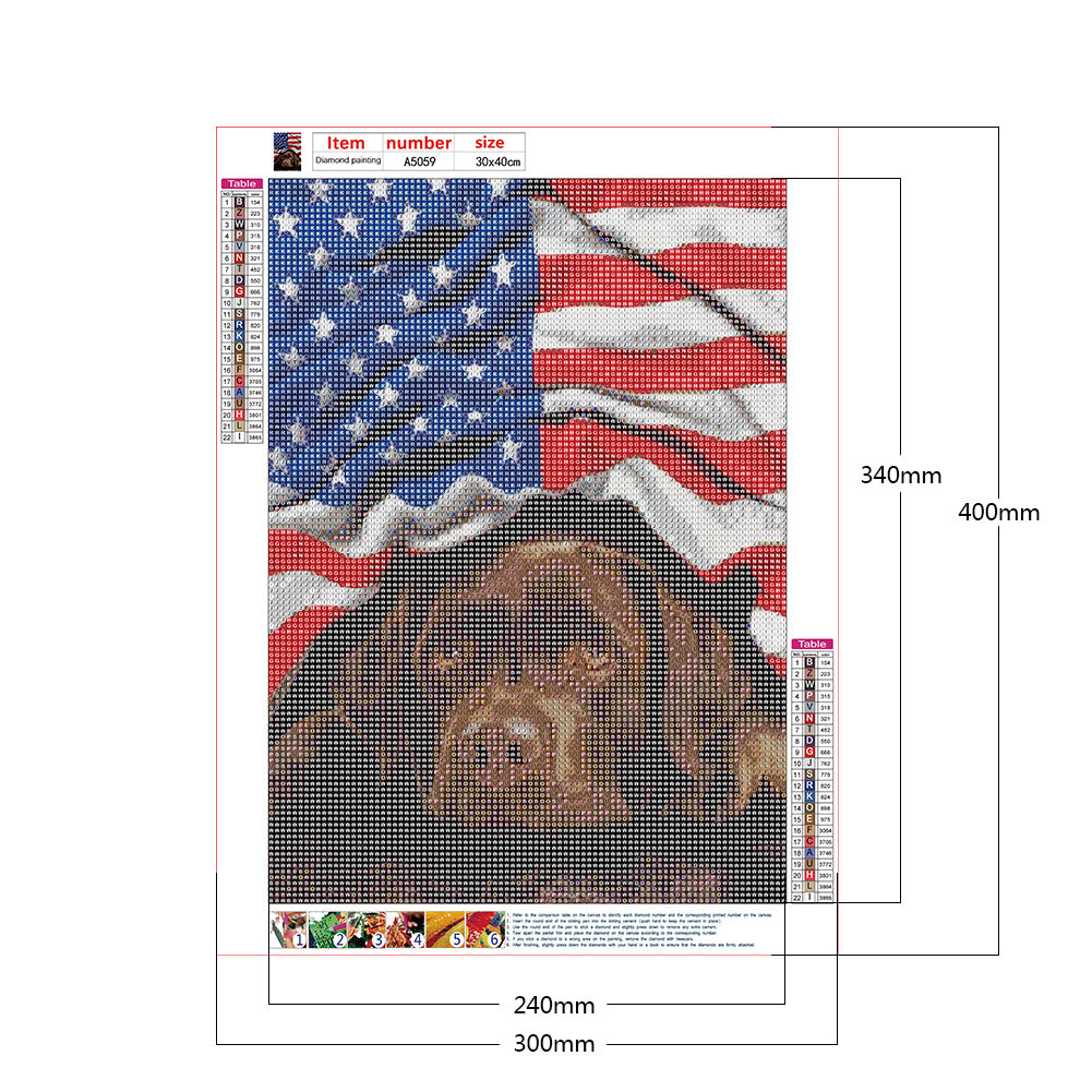 Dog Banner - Full Round Drill Diamond Painting 30*40CM