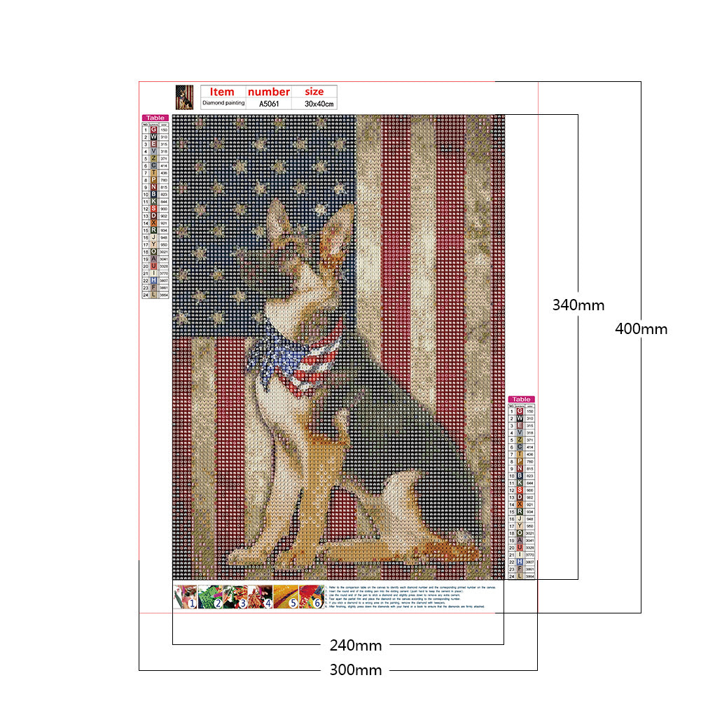 Dog Banner - Full Round Drill Diamond Painting 30*40CM