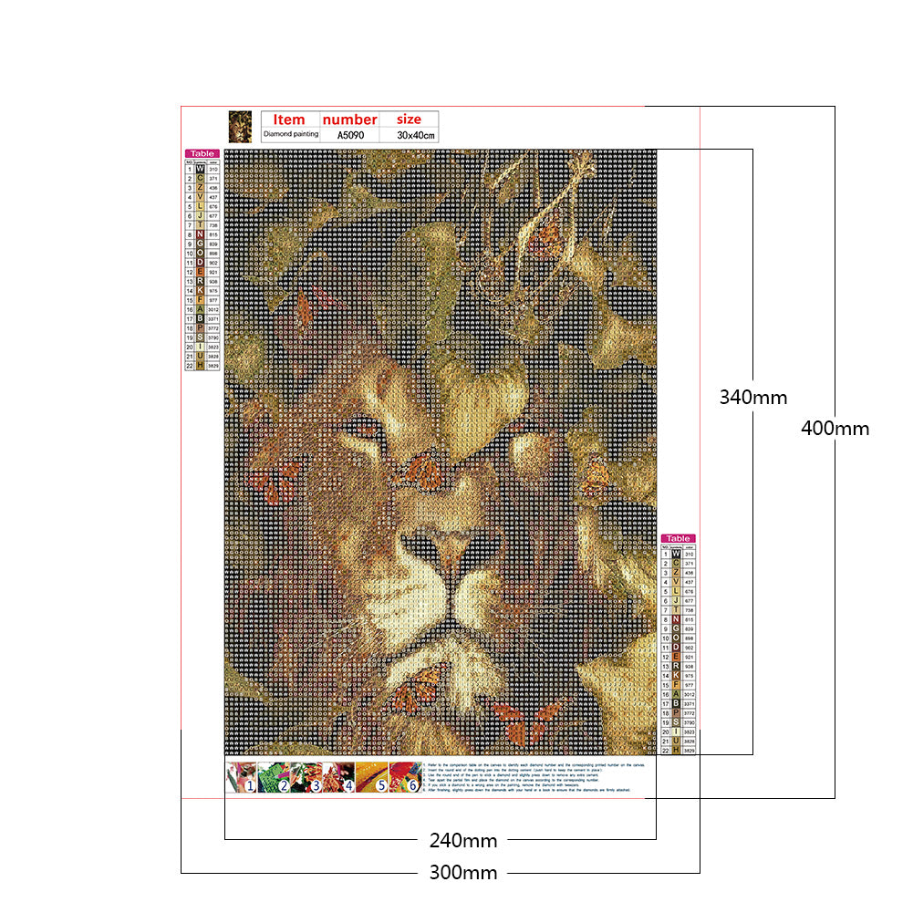 Lion - Full Round Drill Diamond Painting 30*40CM