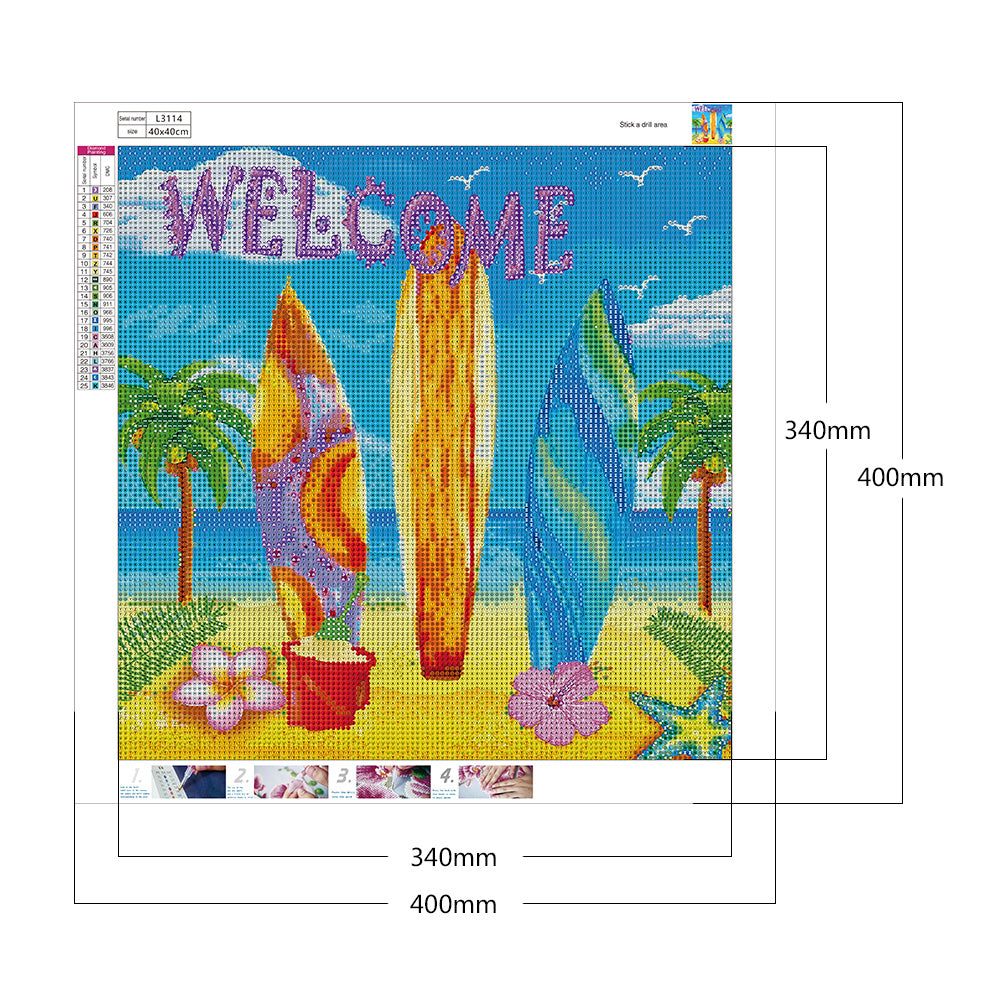 Refreshing Summer - Full Round Drill Diamond Painting 40*40CM