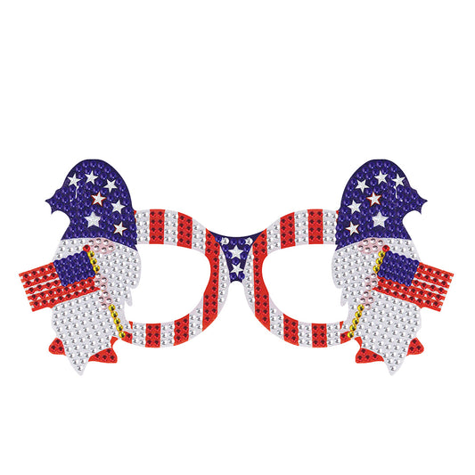 Diamond Painting 5D DIY Cute Funny Toy Glasses Frame Independence Day Decor
