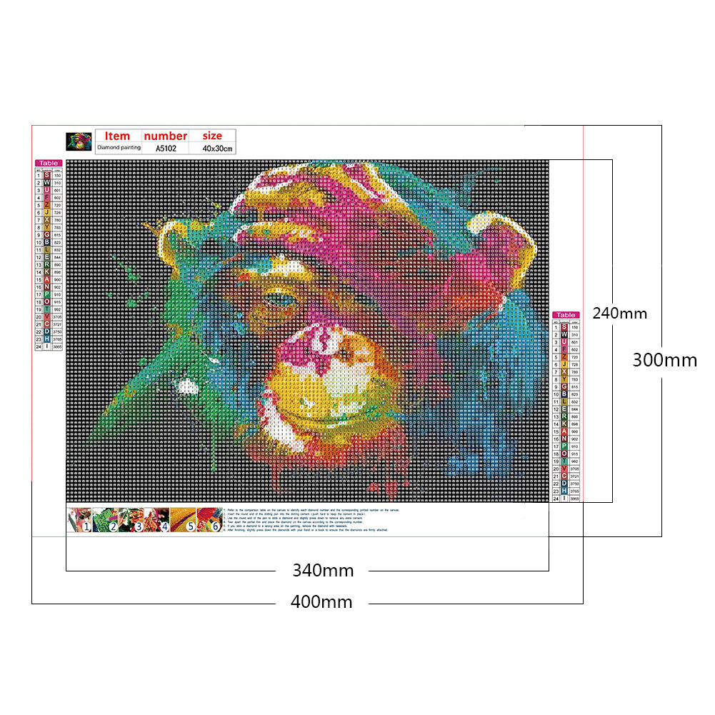 Chimpanzees - Full Round Drill Diamond Painting 40*30CM