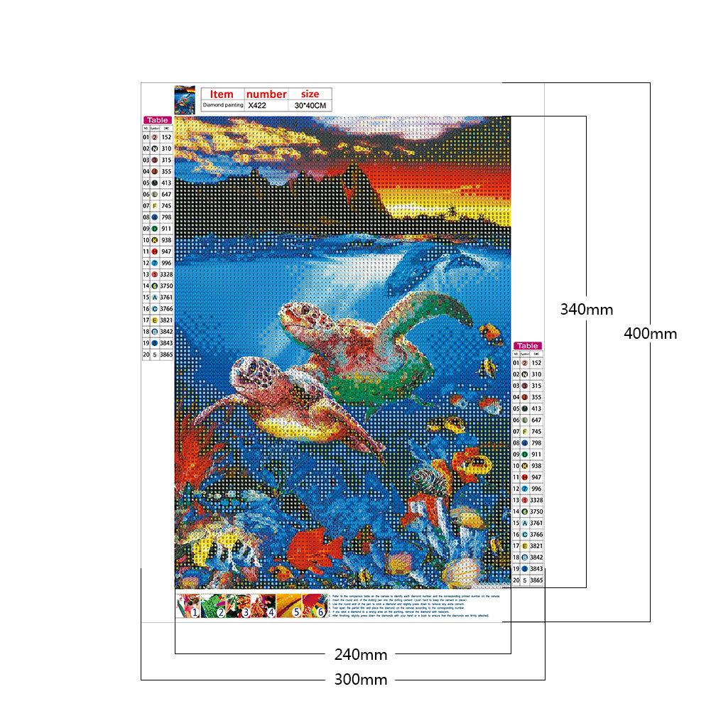 Underwater Animal World - Full Round Drill Diamond Painting 30*40CM