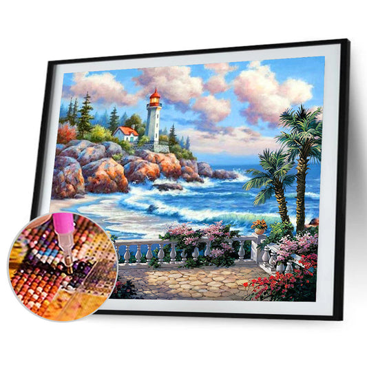 Beach Scenery - Full Round Drill Diamond Painting 40*30CM
