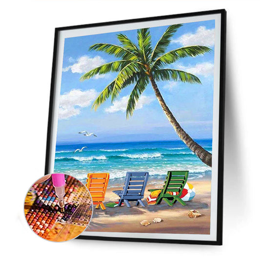 Beach Humanities - Full Round Drill Diamond Painting 30*40CM