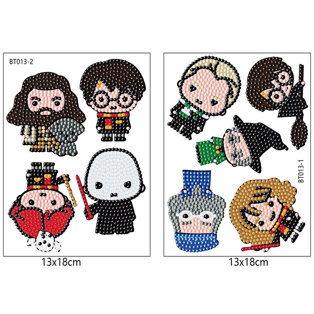 2pcs 5D Diamond Painting Stickers Kit DIY Cartoon Anime Mosaic Arts Crafts