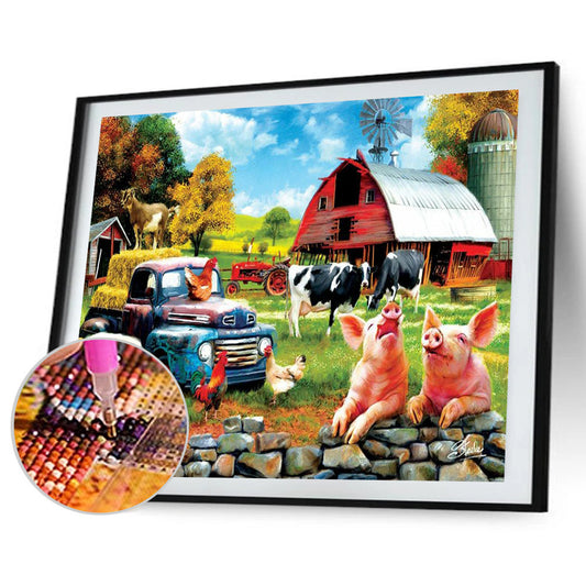 Country Farm - Full Round Drill Diamond Painting 40*30CM