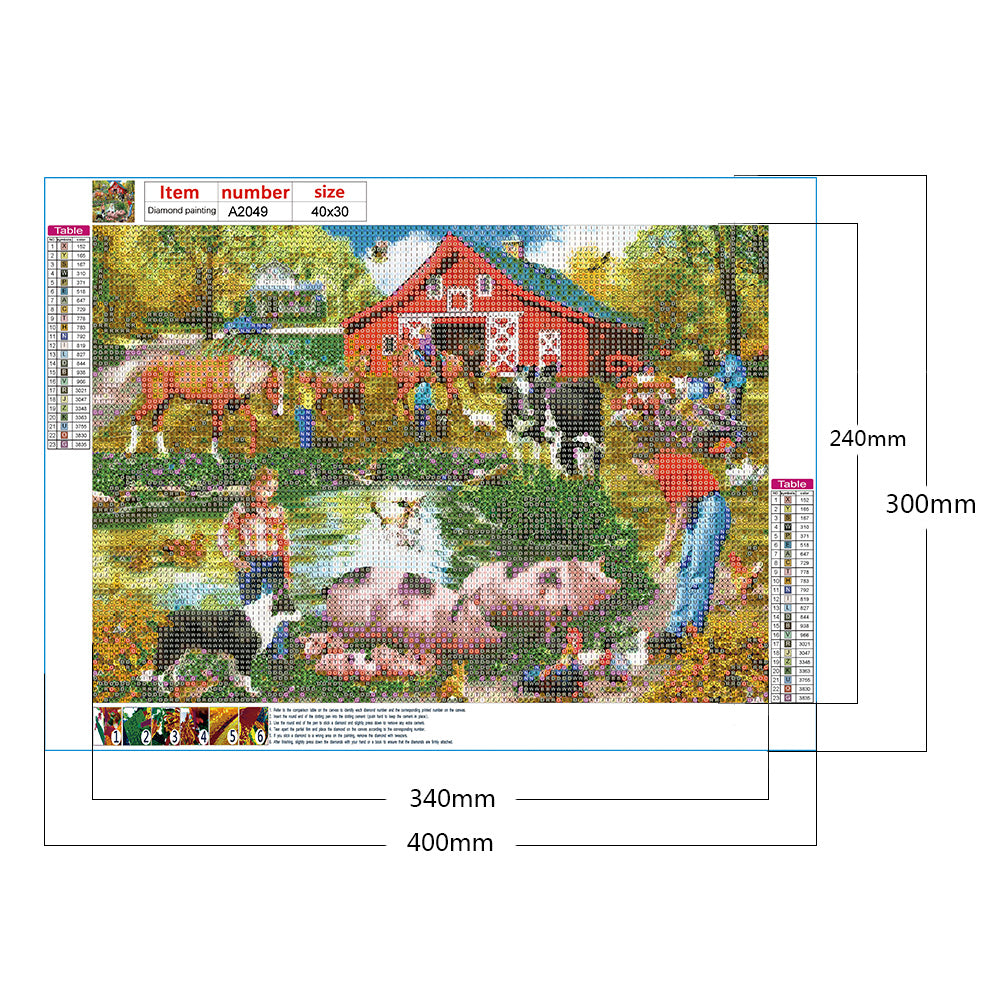 Country Farm - Full Round Drill Diamond Painting 40*30CM