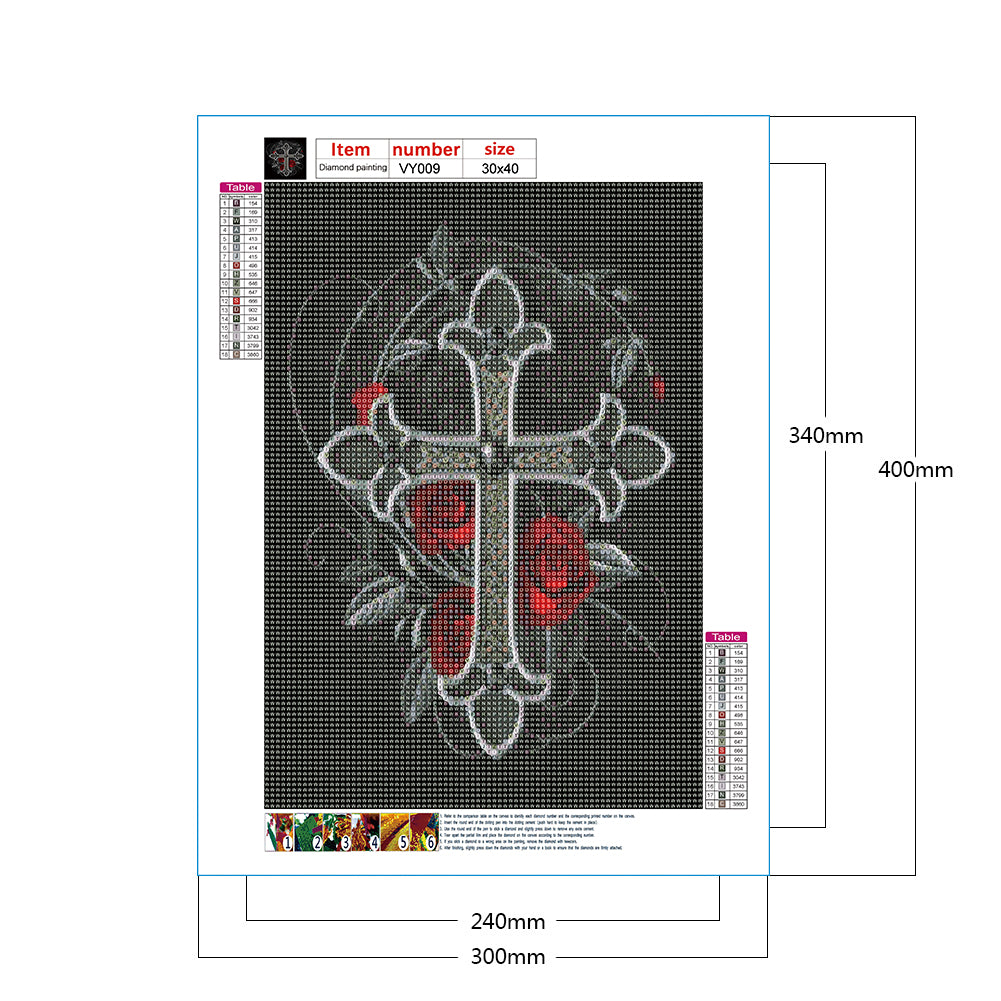 Cross - Full Round Drill Diamond Painting 30*40CM