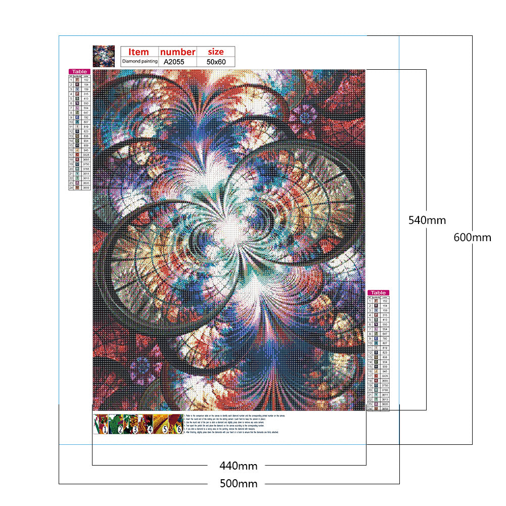 Symmetrical Pattern - Full Round Drill Diamond Painting 50*60CM