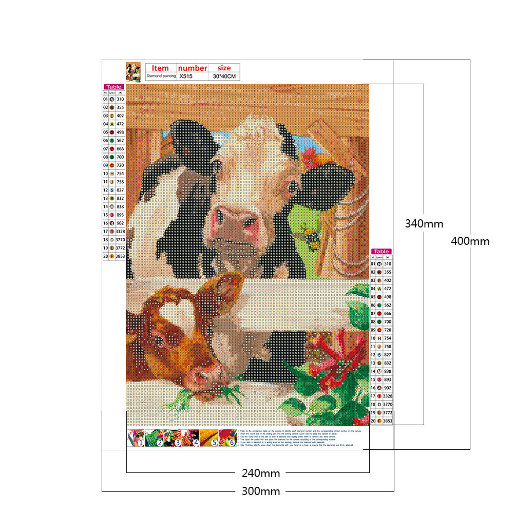 Cattle - Full Round Drill Diamond Painting 30*40CM
