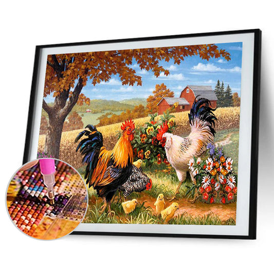 Manor Farm - Full Round Drill Diamond Painting 40*30CM