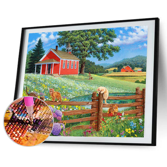 Manor Farm - Full Round Drill Diamond Painting 40*30CM