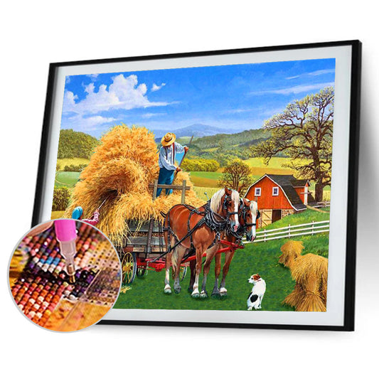 Manor Farm - Full Round Drill Diamond Painting 40*30CM