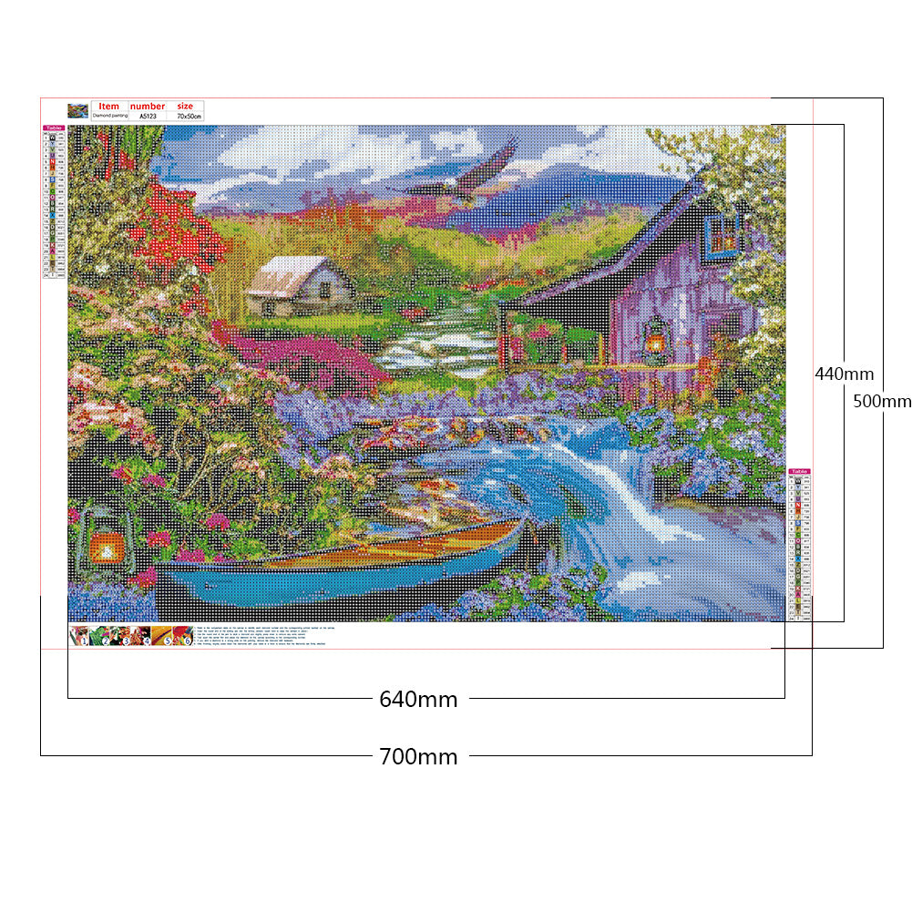 River Family - Full Round Drill Diamond Painting 70*50CM