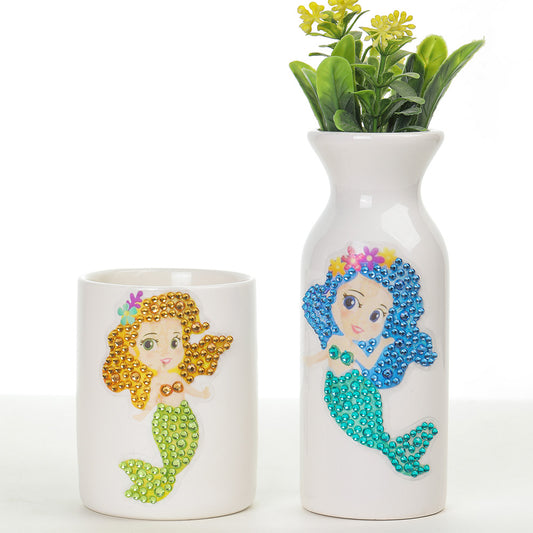 6pcs 5D Diamond Painting Stickers Kit DIY Cartoon Mosaic Cup Phone Decor