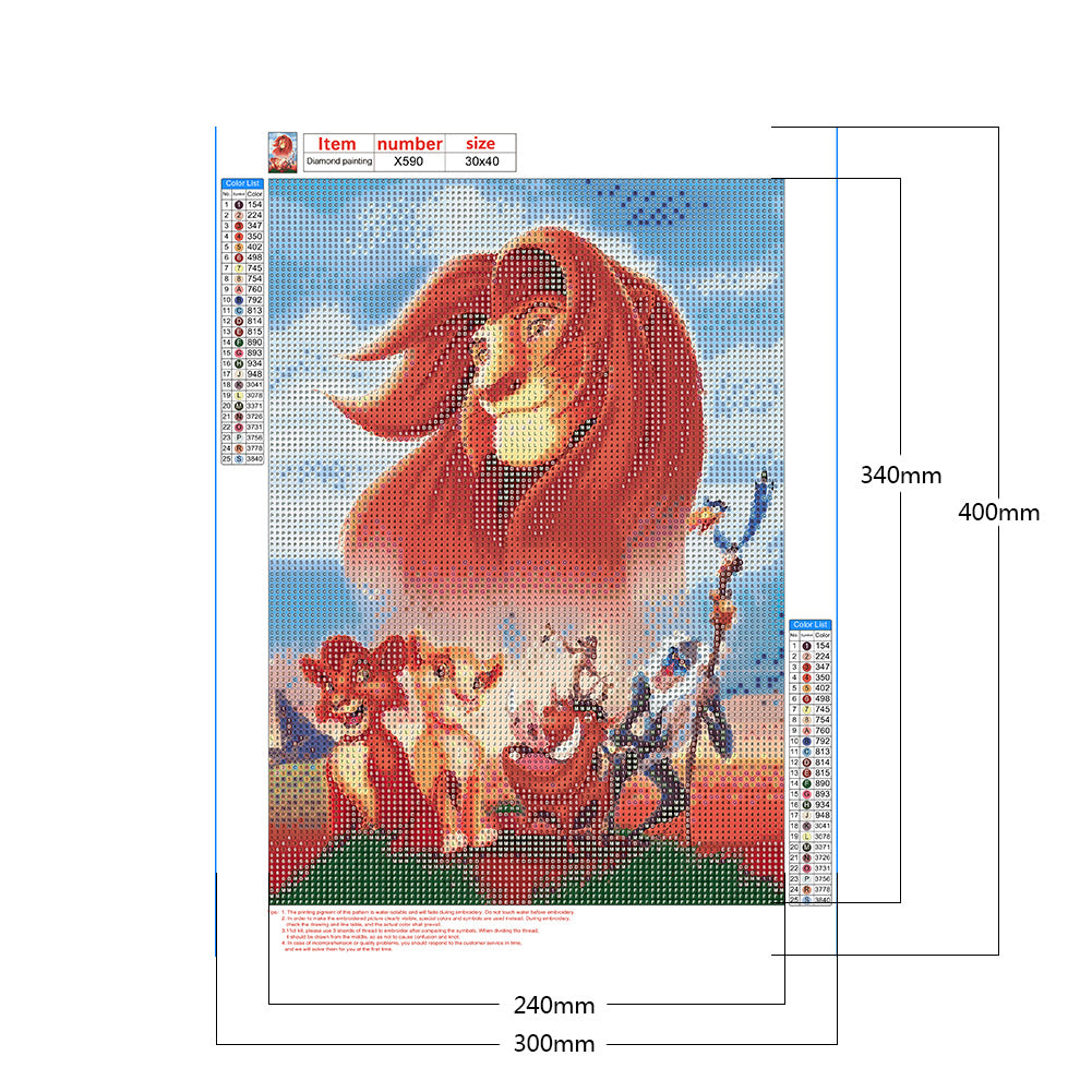 Lion King - Full Round Drill Diamond Painting 30*40CM