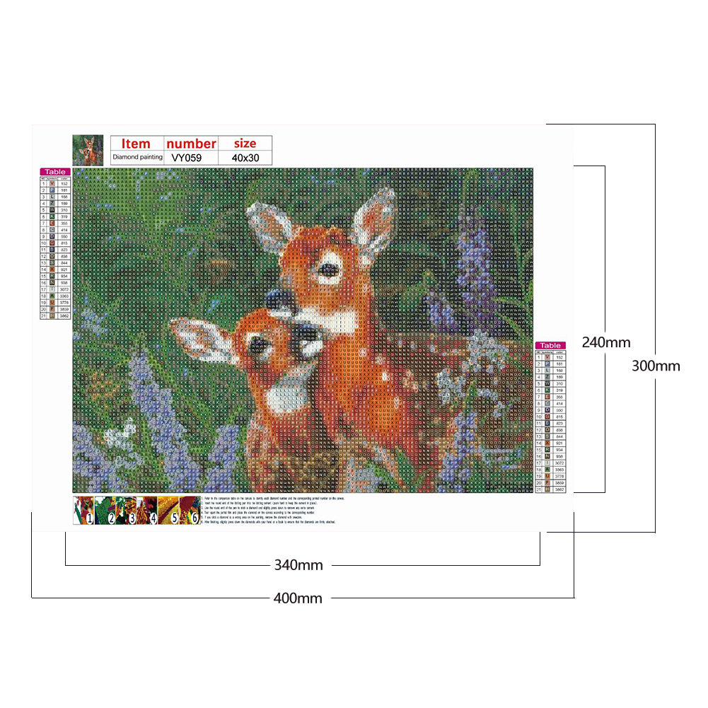 Deer - Full Round Drill Diamond Painting 40*30CM