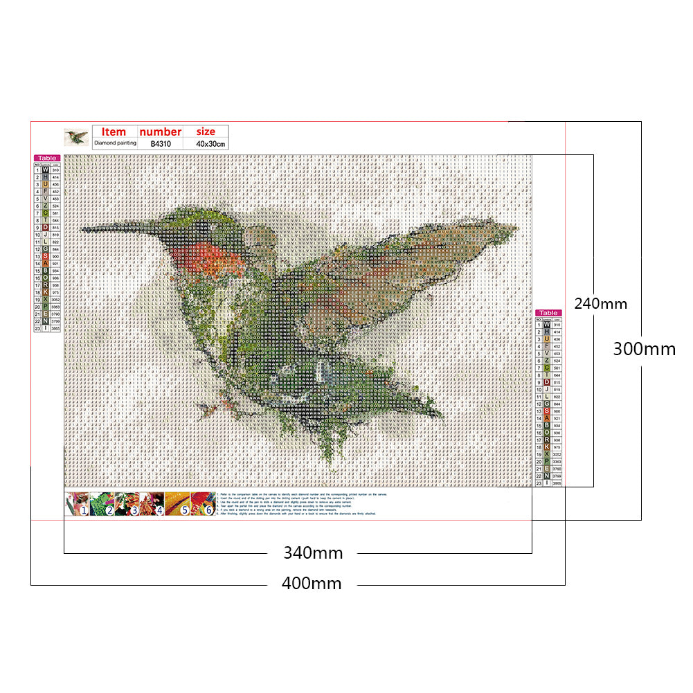 Hummingbird Art - Full Round Drill Diamond Painting 40*30CM