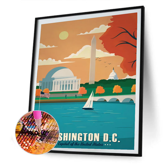 Washington - Full Round Drill Diamond Painting 30*40CM