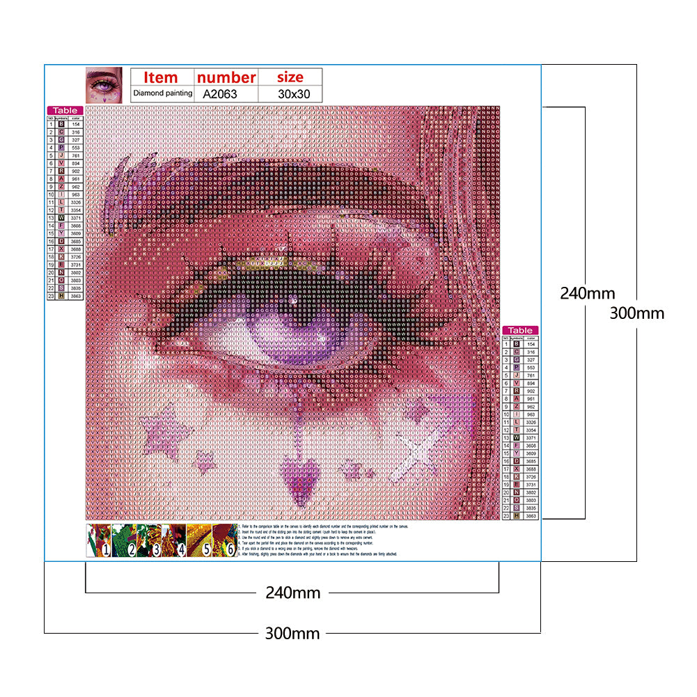 Bright Eye Makeup - Full Round Drill Diamond Painting 30*30CM