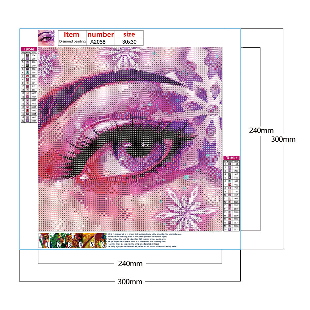 Bright Eye Makeup - Full Round Drill Diamond Painting 30*30CM