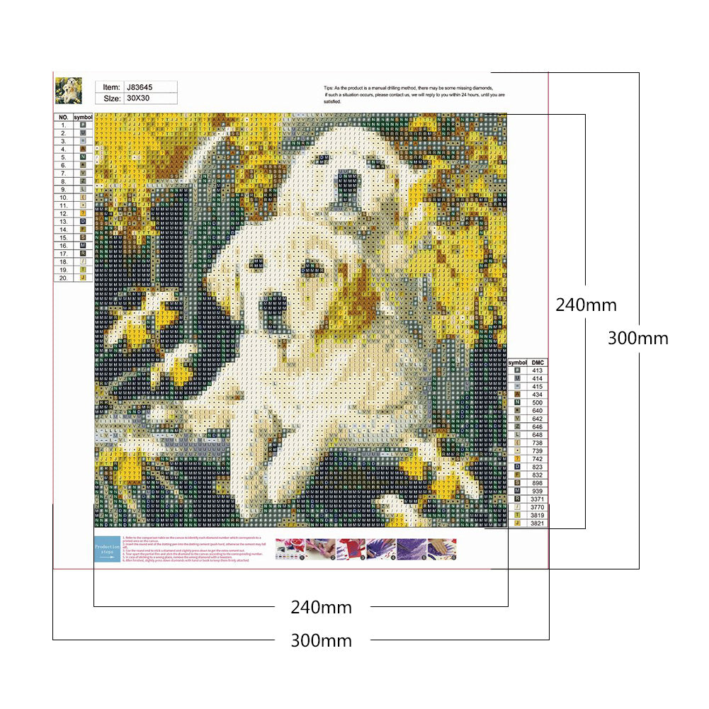 Dog - Full Round Drill Diamond Painting 30*30CM
