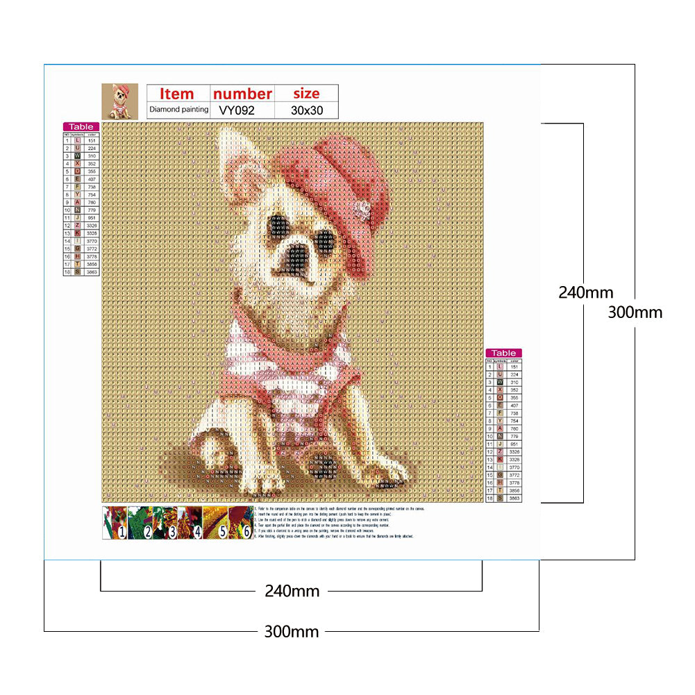 Dog - Full Round Drill Diamond Painting 30*30CM