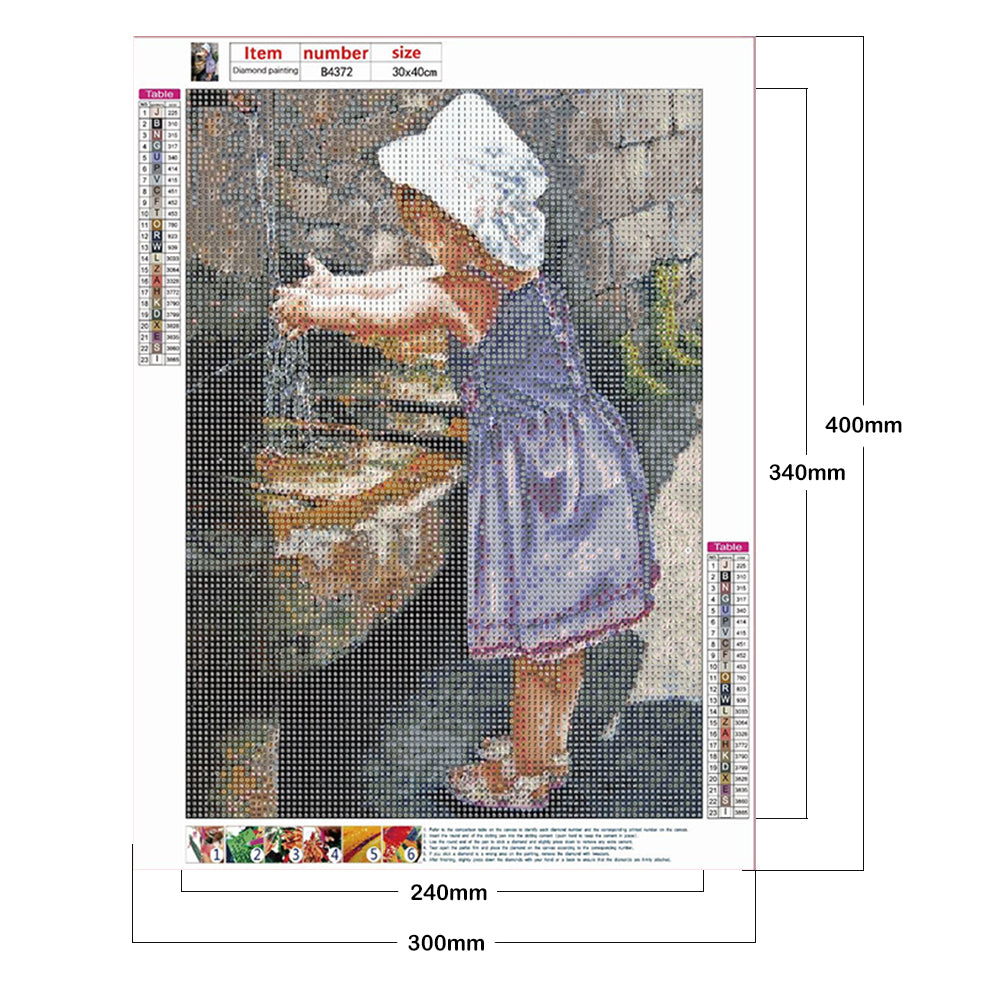 Little Girl - Full Round Drill Diamond Painting 30*40CM