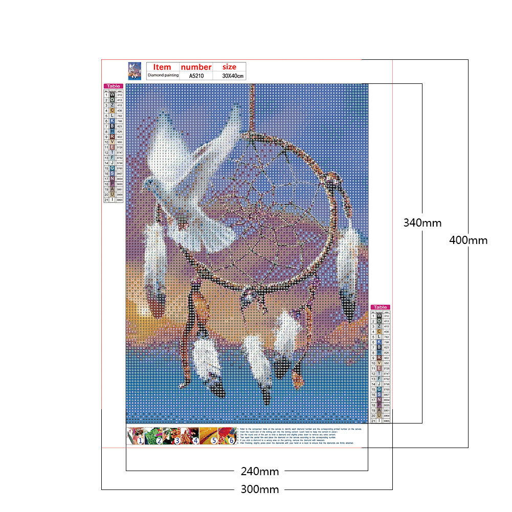 Dreamcatcher - Full Round Drill Diamond Painting 30*40CM