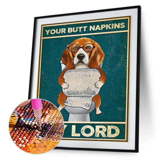 Toilet Paper Dog - Full Round Drill Diamond Painting 30*40CM