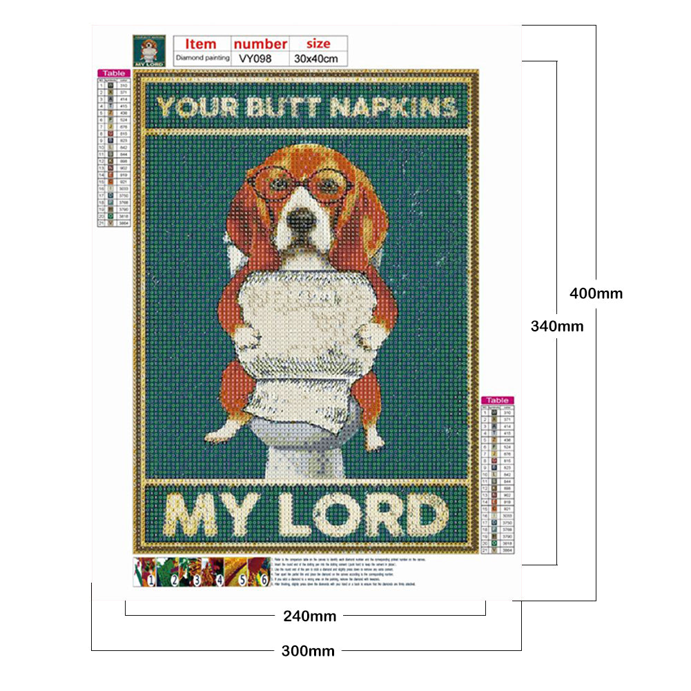 Toilet Paper Dog - Full Round Drill Diamond Painting 30*40CM