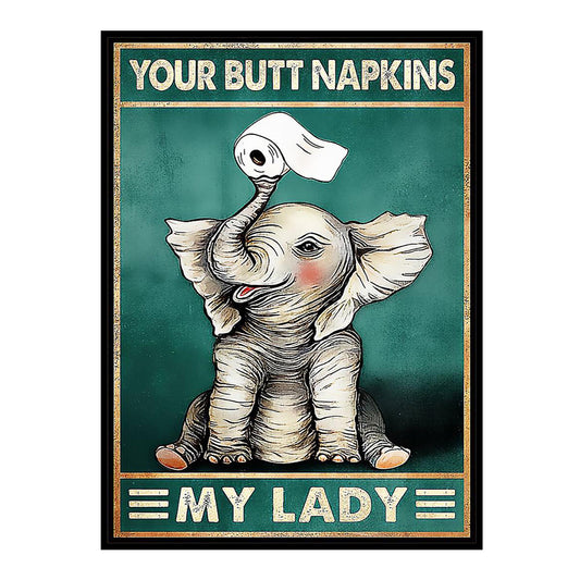 Elephant Handing A Tissue - 11CT Stamped Cross Stitch 40*55CM