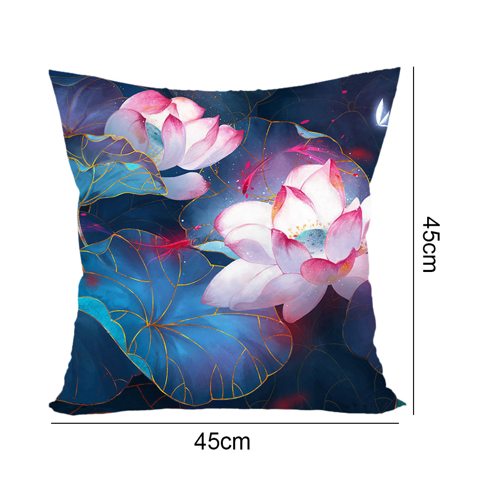 Cross Stitch Pillow Case 11CT Flower Stamped DIY Embroidery Kits Pillowcase