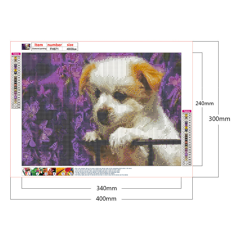 Dog - Full Round Drill Diamond Painting 40*30CM