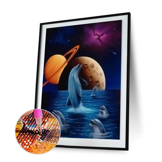 Dolphin - Full Square Drill Diamond Painting 30X40CM