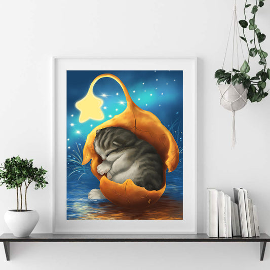 Leaves Cat - Full Square Drill Diamond Painting 30*40CM