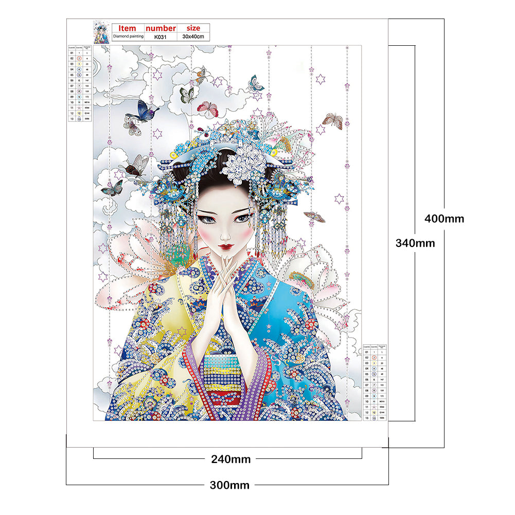 Geisha Girl - Special Shaped Drill Diamond Paiting 30*40CM